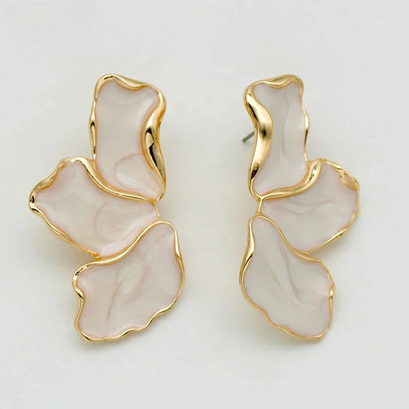 Half-Flower Petal Stud Earrings