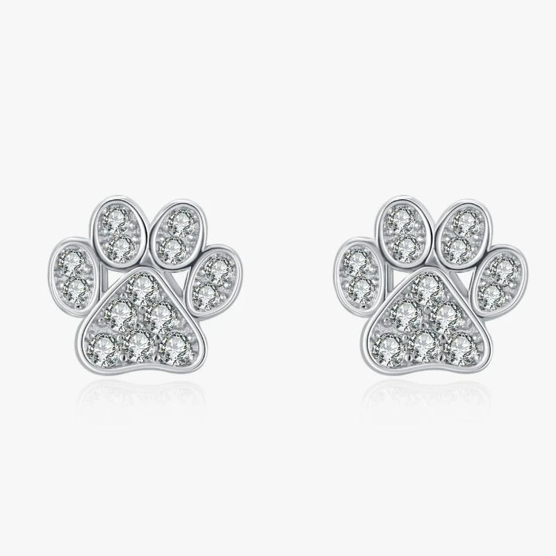 Boucles d'Oreilles Patte Zircon Argent