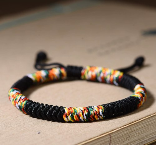Tibetan Buddhist Good Luck Bracelet Black Thread