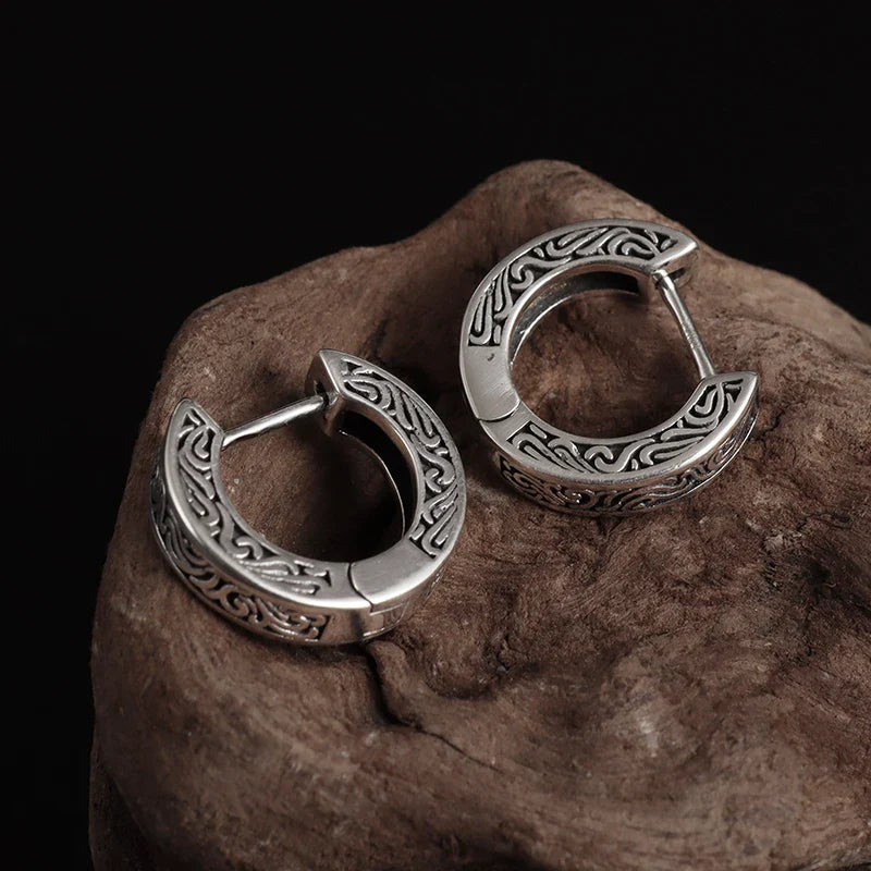 Nordic Viking Hoop Earrings