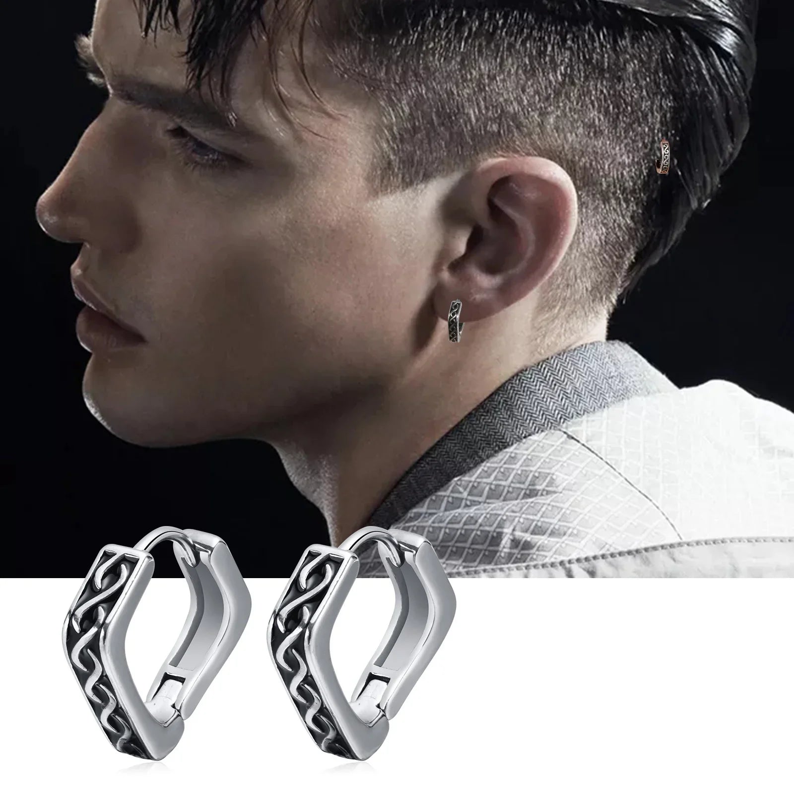 Geometric Viking Men's Earrings