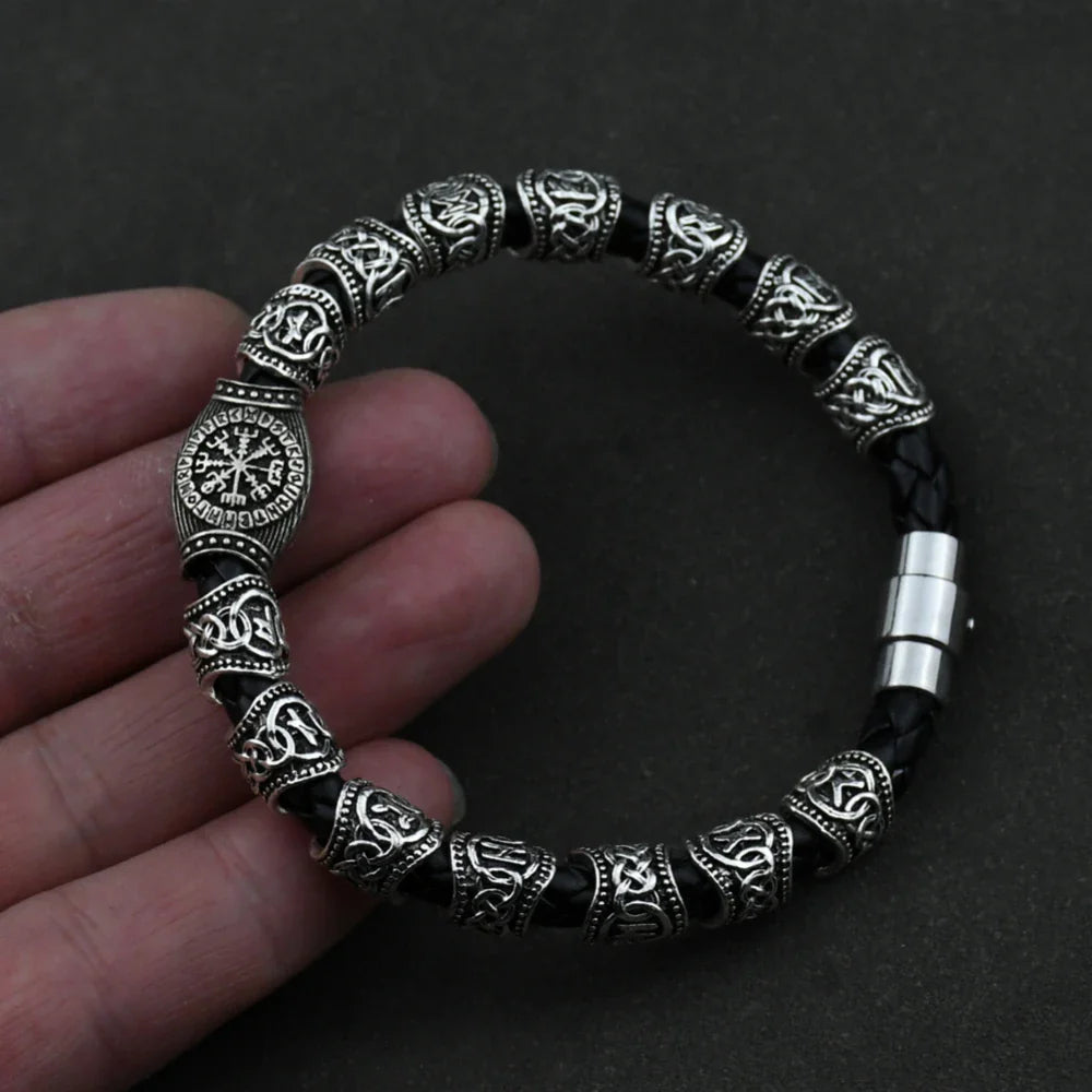 Men's Viking Nordic Runes Bracelet silver