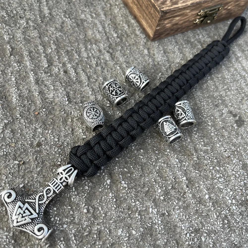 Bracelet Mjolnir - Marteau Thor Hammer Viking noir