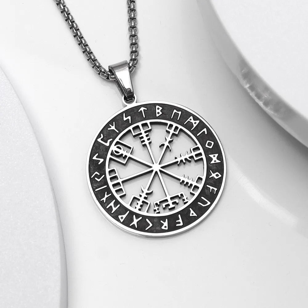 Compass Necklace Vegvisir Viking Pendant