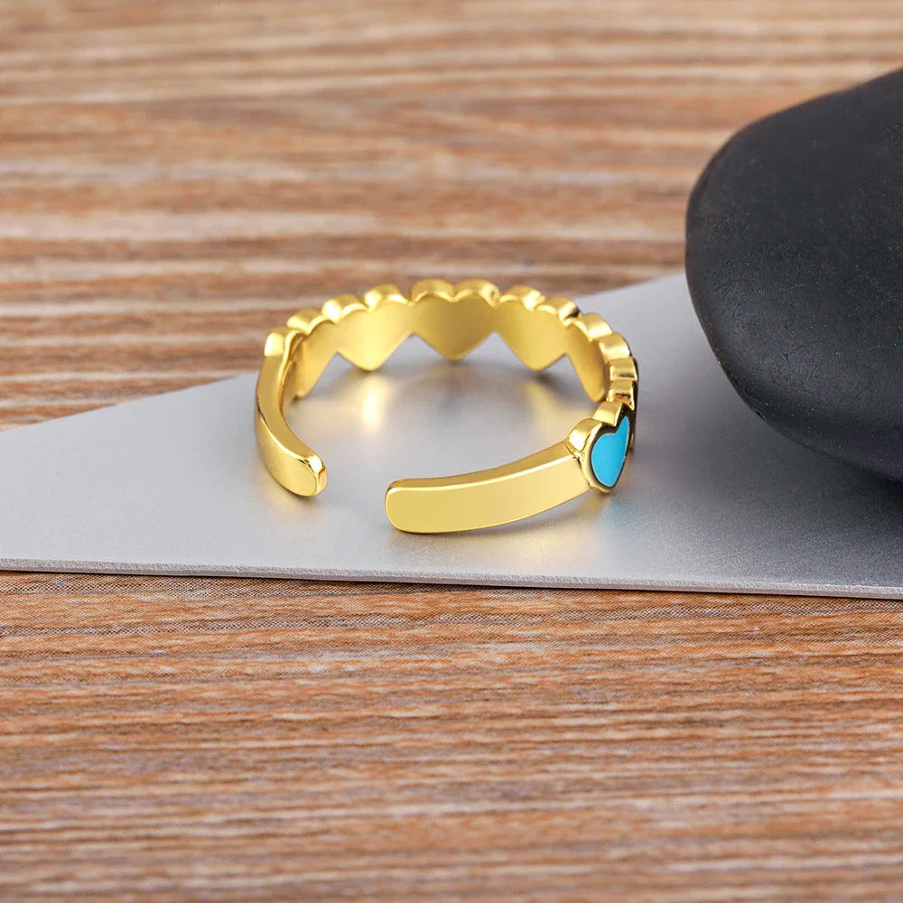 Ring 6 Hearts Women's Gold Band