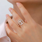 Bague à motif palmier argent
