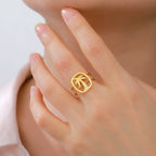 Bague à motif palmier or