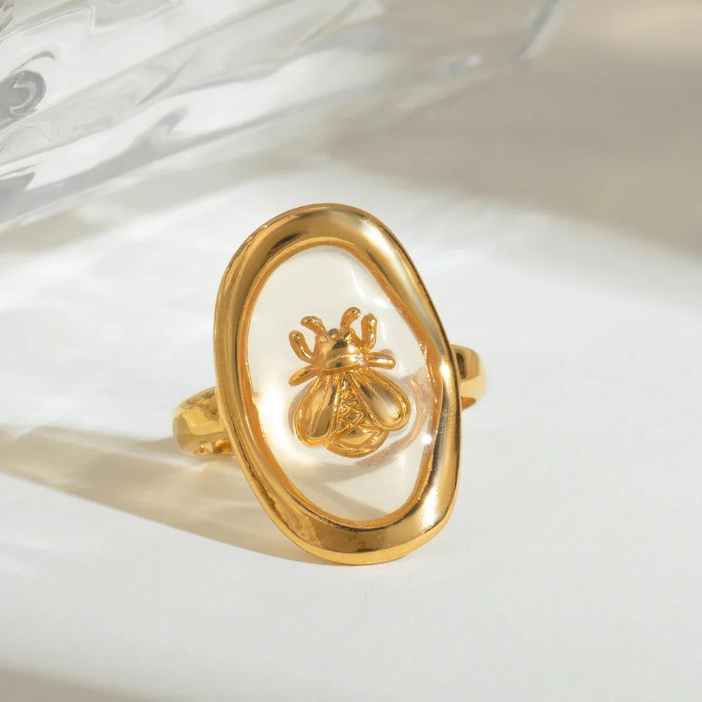 Bague large abeille pour femme