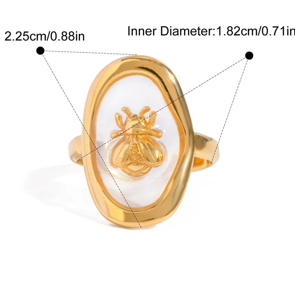 Bague large abeille pour femme