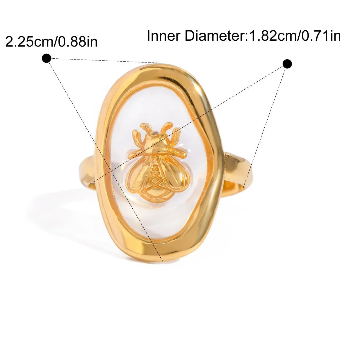 Bague large abeille pour femme
