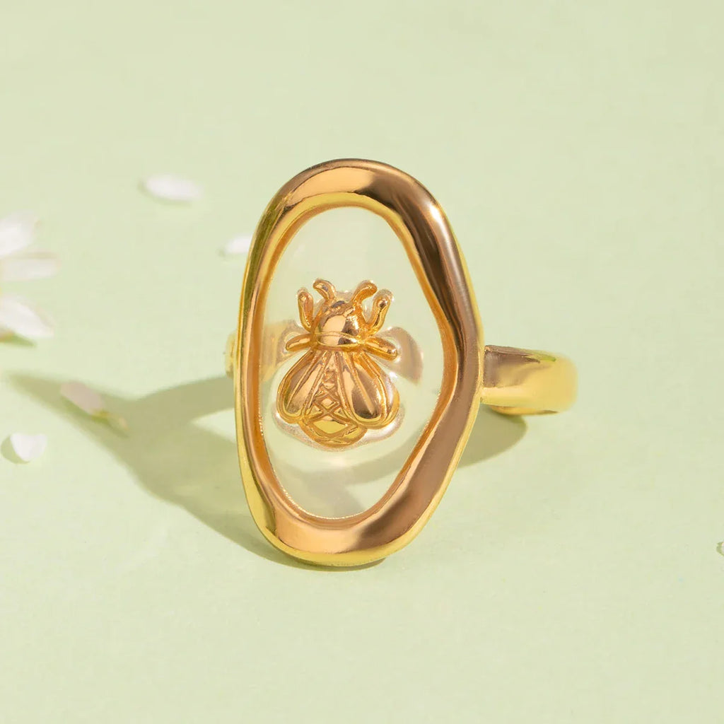 Bague large abeille pour femme