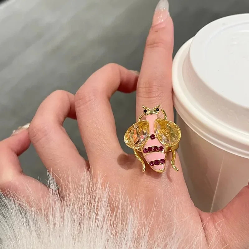 Bague abeille femme rose