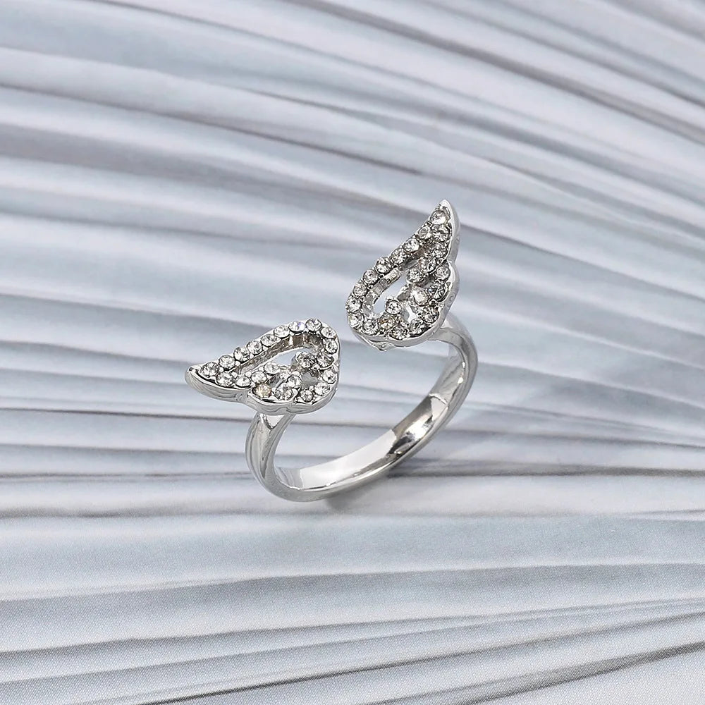 Bague ailes d'ange avec strass