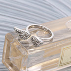 Bague ailes d'ange avec strass