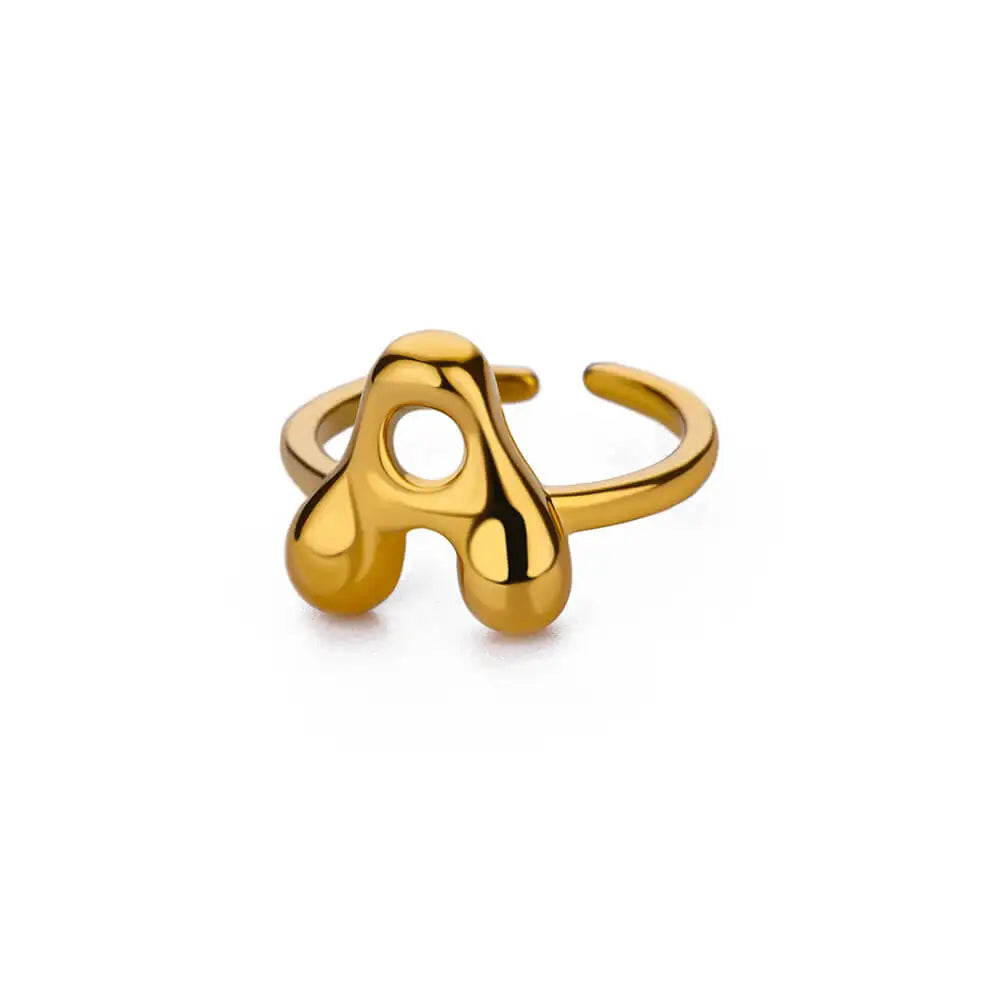Bague ajustable personnalisée avec initiale a