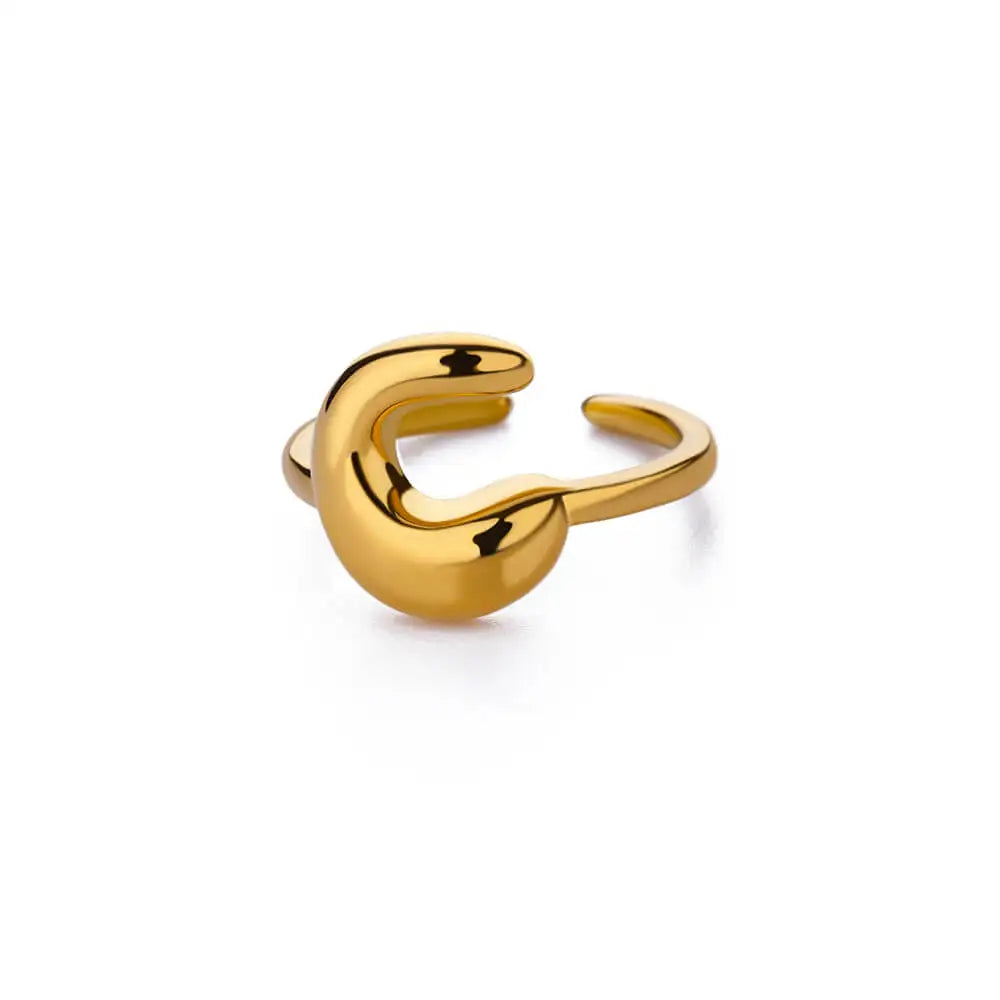 Bague ajustable personnalisée avec initiale c