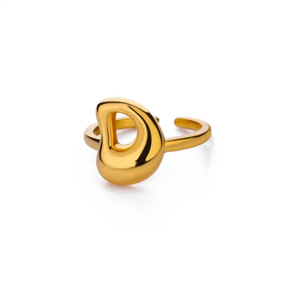 Bague ajustable personnalisée avec initiale d