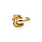 Bague ajustable personnalisée avec initiale e