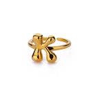 Bague ajustable personnalisée avec initiale k