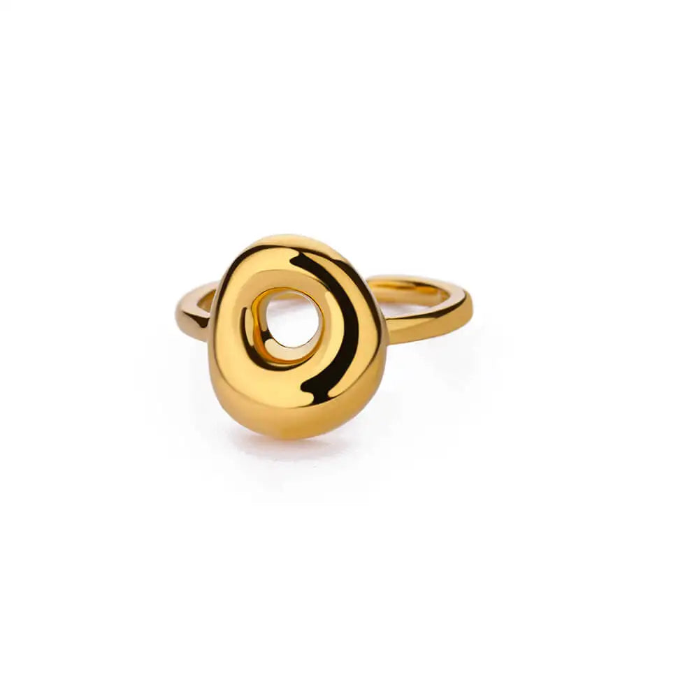 Bague ajustable personnalisée avec initiale o