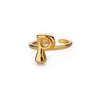 Bague ajustable personnalisée avec initiale p
