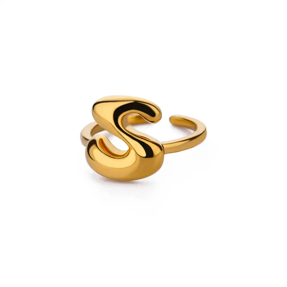 Bague ajustable personnalisée avec initiale s