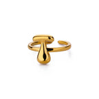 Bague ajustable personnalisée avec initiale t