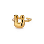 Bague ajustable personnalisée avec initiale u