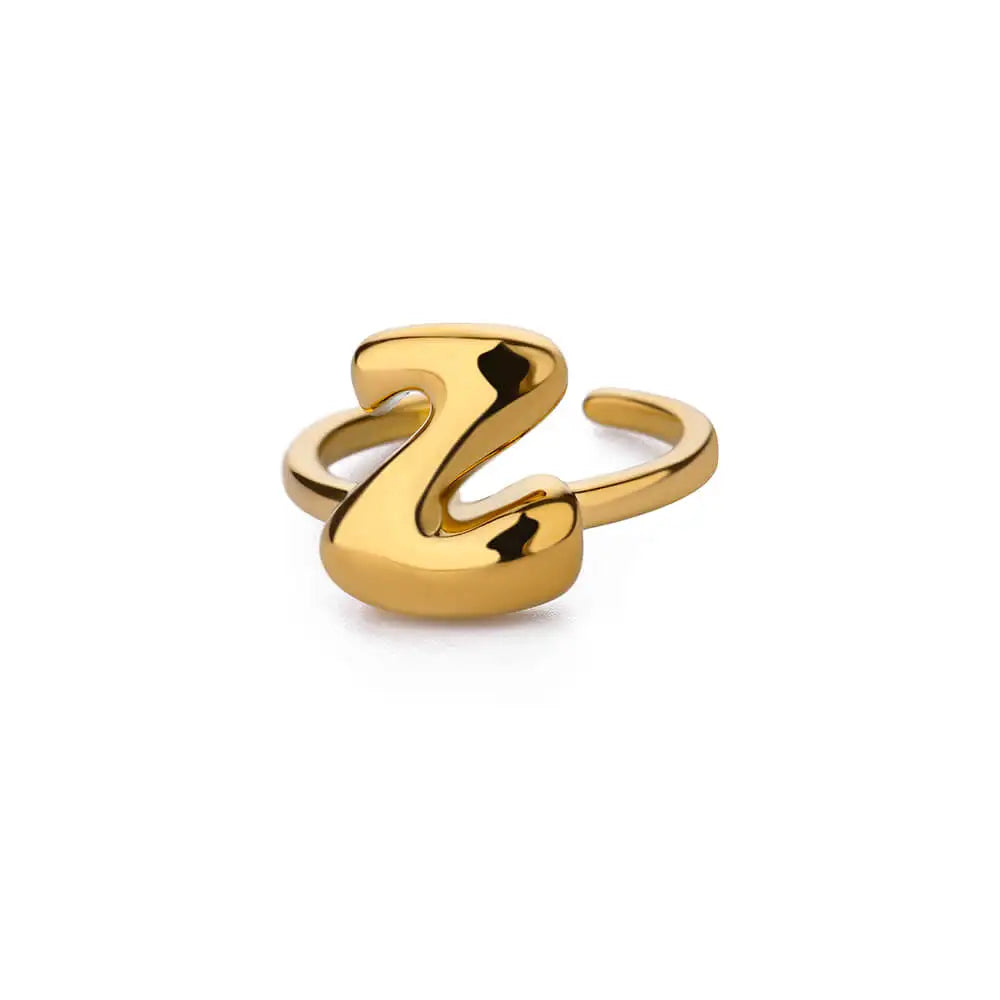 Bague ajustable personnalisée avec initiale z