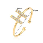 Bague ajustable personnalisée avec initiale