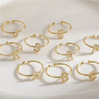 Bague ajustable personnalisée avec initiale