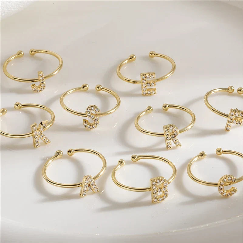 Bague ajustable personnalisée avec initiale