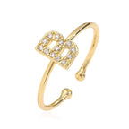 Bague ajustable personnalisée avec initiale b