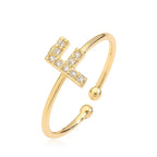 Bague ajustable personnalisée avec initiale f
