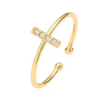 Bague ajustable personnalisée avec initiale i