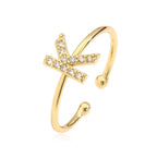 Bague ajustable personnalisée avec initiale k