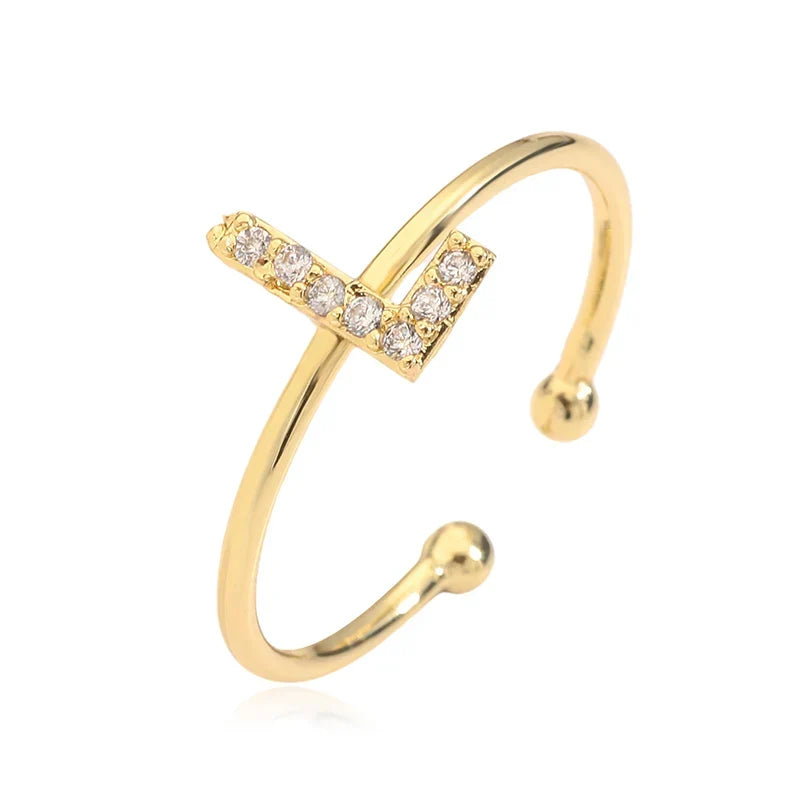 Bague ajustable personnalisée avec initiale l