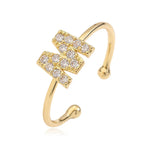 Bague ajustable personnalisée avec initiale m