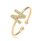 Bague ajustable personnalisée avec initiale n