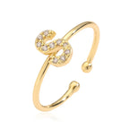 Bague ajustable personnalisée avec initiale s