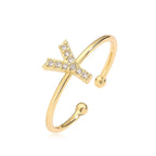 Bague ajustable personnalisée avec initiale y