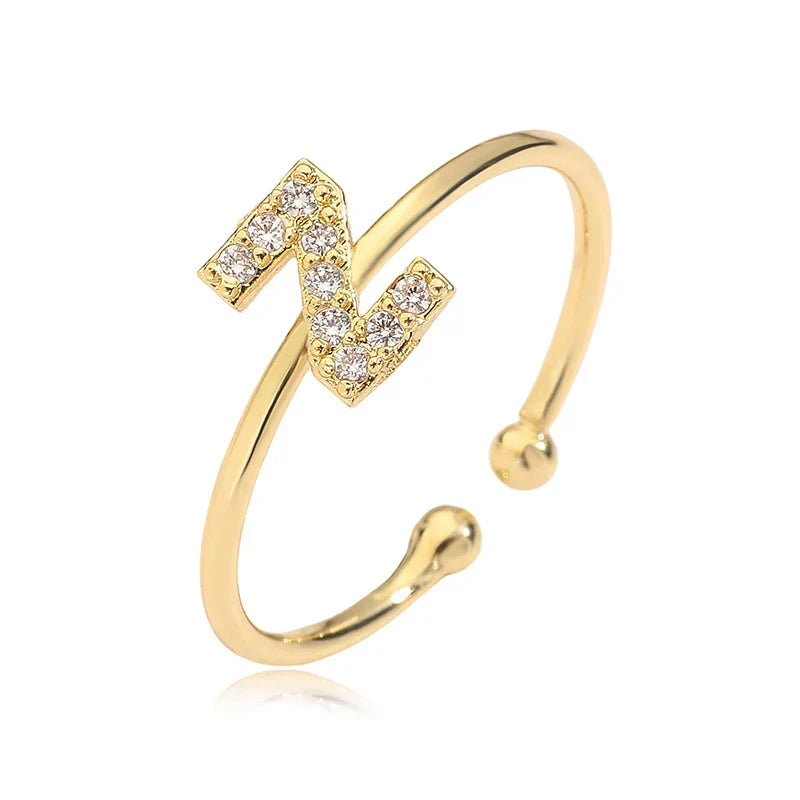 Bague ajustable personnalisée avec initiale z
