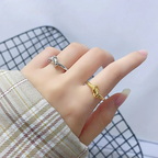 Bague ajustable noeud argent
