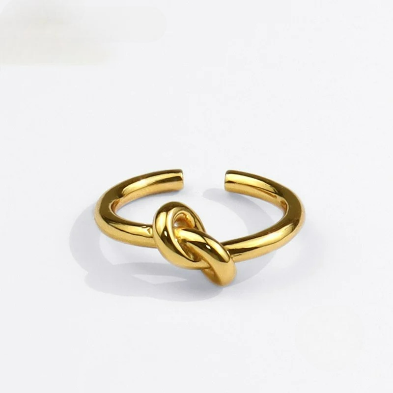 Bague ajustable noeud or