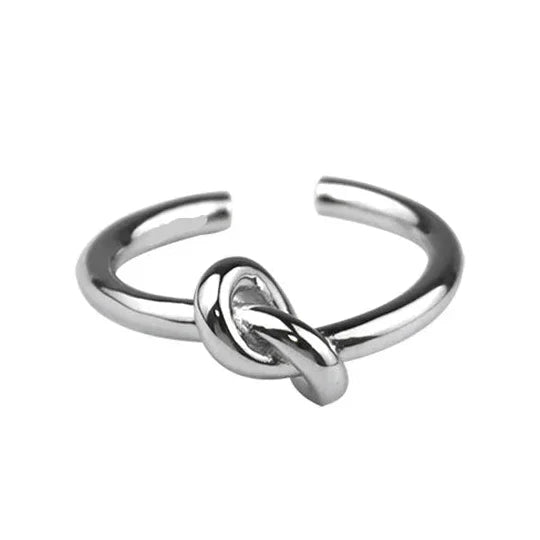 Bague ajustable noeud argent