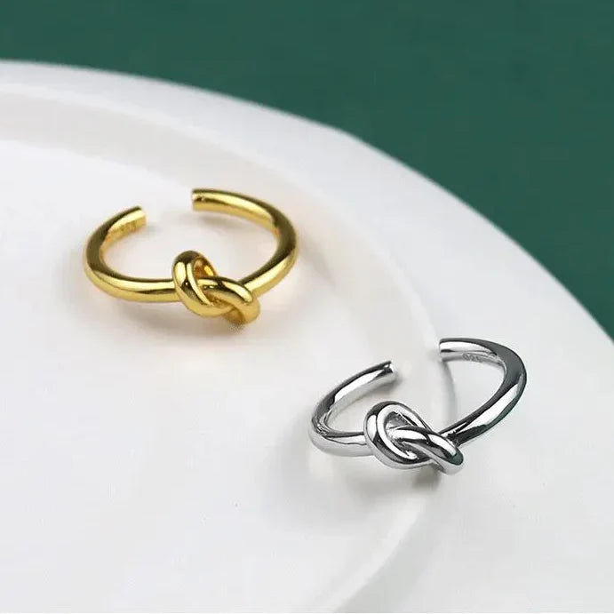 Bague ajustable noeud or