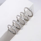Bague ajustable pour femme avec initiale - lettre