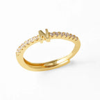 Bague ajustable pour femme avec initiale - lettre