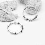 Anti-Stress Ring Band with Spinning Beads for Men or Women silver