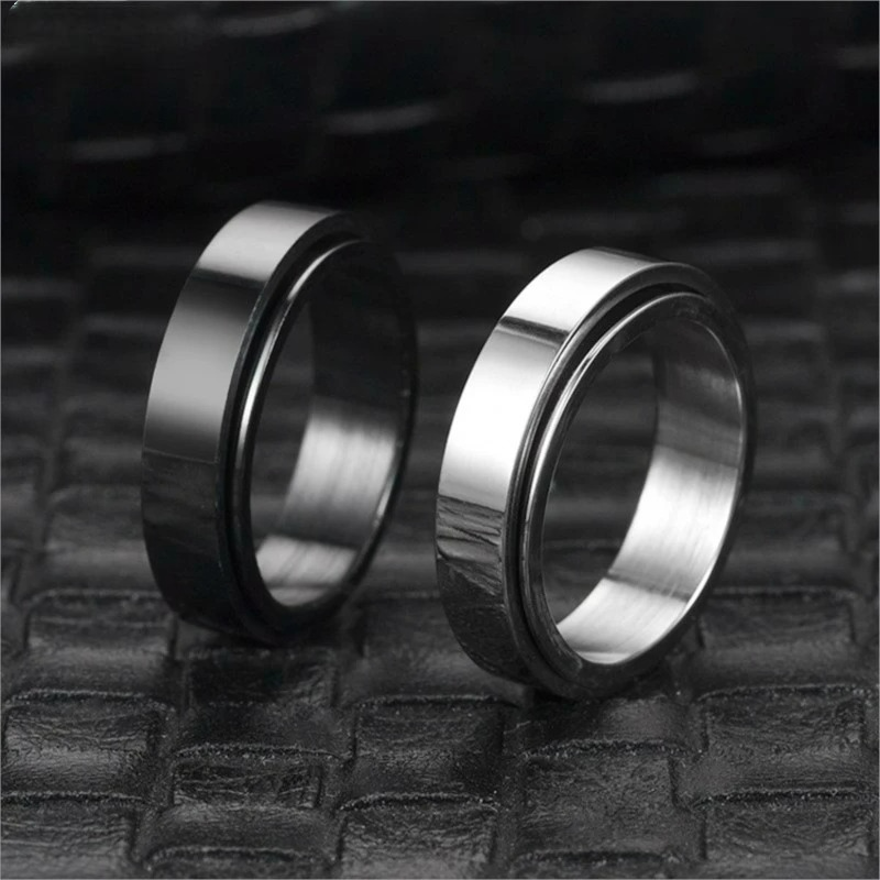Ring Band For Women Anti-Stress Spinning Black